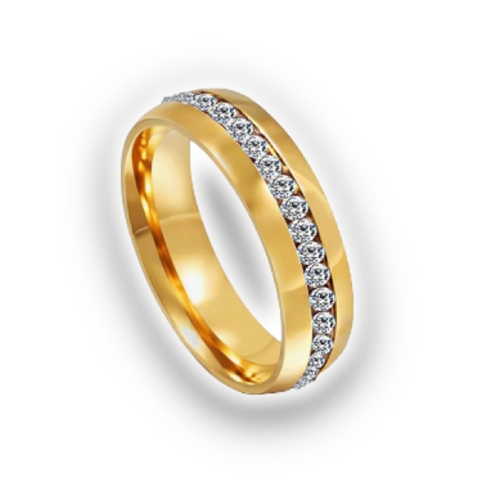 Stainless Steel Gold-Tone • Band Ring • Size: 6 - Picture 1 of 5